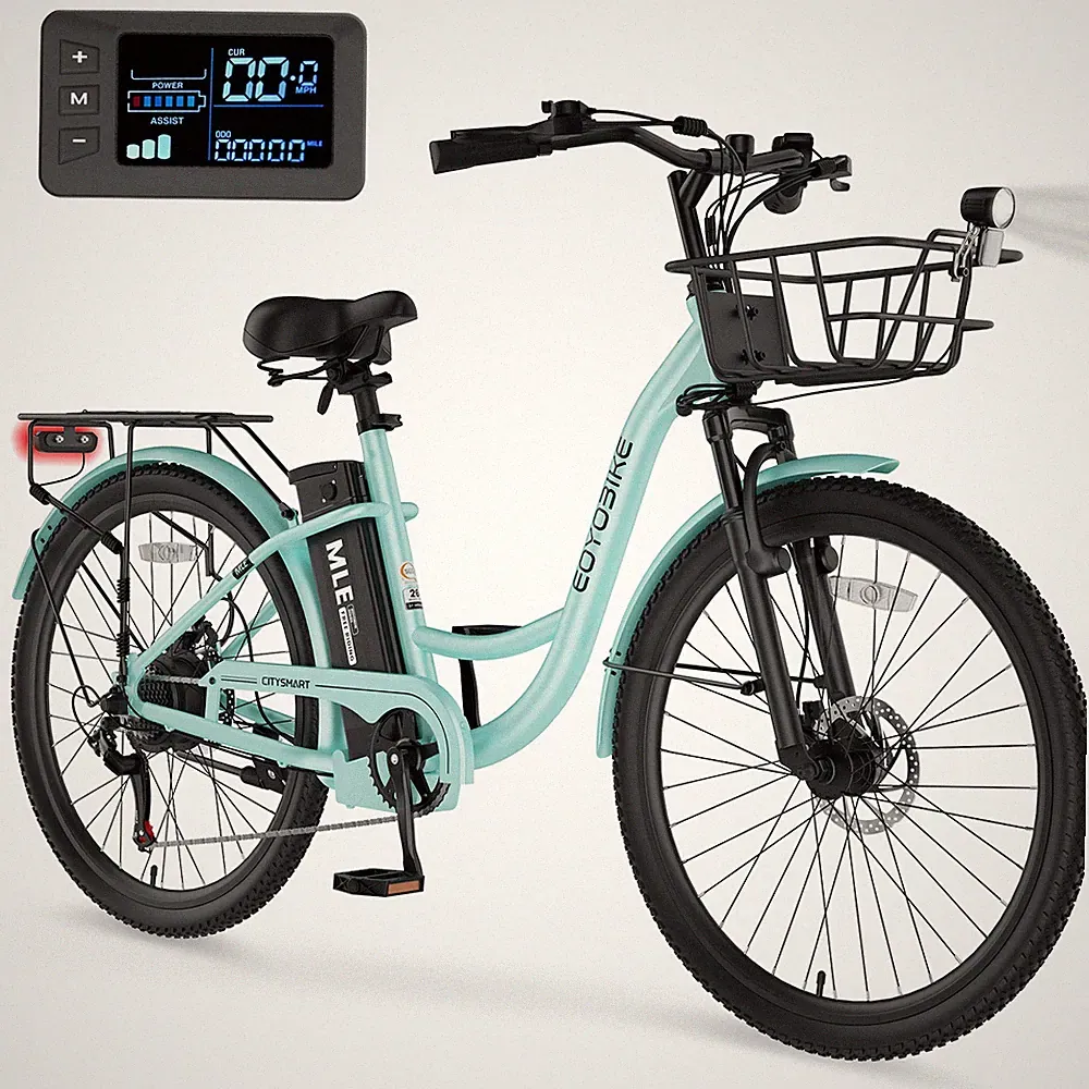 26" Electric Bike for Adults 700W City Cruiser Bicycle Commuter E-Bike 7-Speed