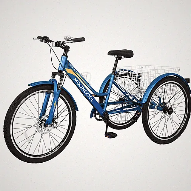 Adult Tricycle Three Wheel Trike Cruiser 7 Speed 24"/26"/27.5" w/ Cargo Basket