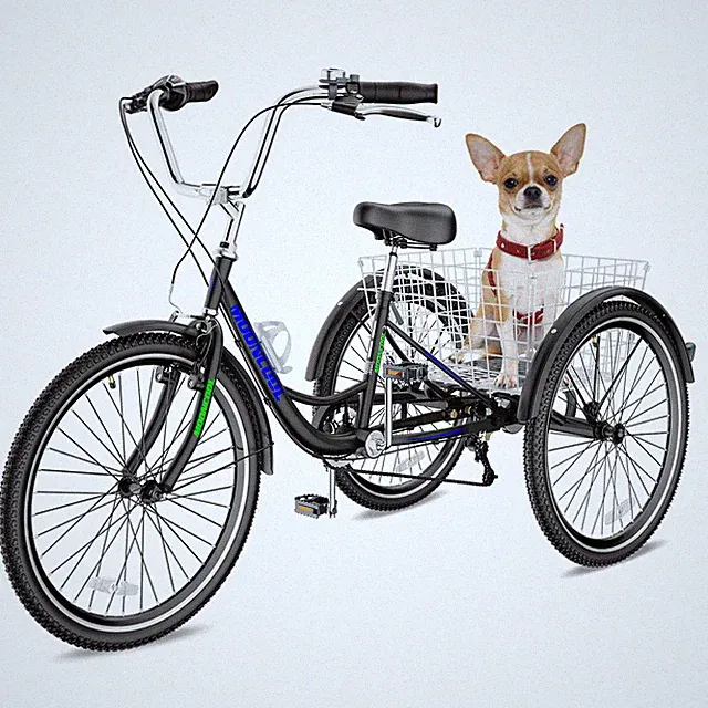 EOYOBIKE Adult Tricycles 7 Speed 20/24/26 inch Three Wheel Bike Cruiser Trike