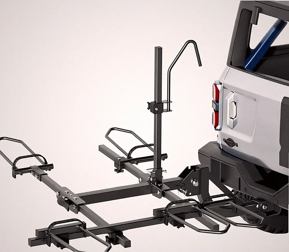 MOONCOOL 2-Bike Folding Hitch Trike Rack-270lbs Capacity Rear Bike Racks Carrier