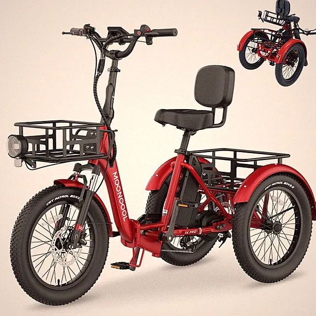 MOONCOOL 20" 6 speed Folding Electric tricycle - 15.5 mph 750W Adult E-Trike