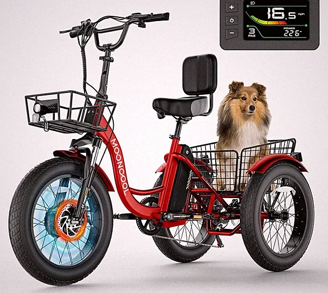 MOONCOOL 20"x4" Electric Trike Electric Tricycle Folding/Non-folding Ebike Trike