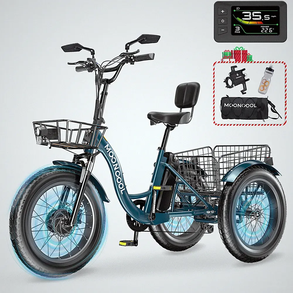 MOONCOOL 20"x4" Fat Tire Electric Bicycle Bike 1100W Ebike w 48V 14.5Ah Battery