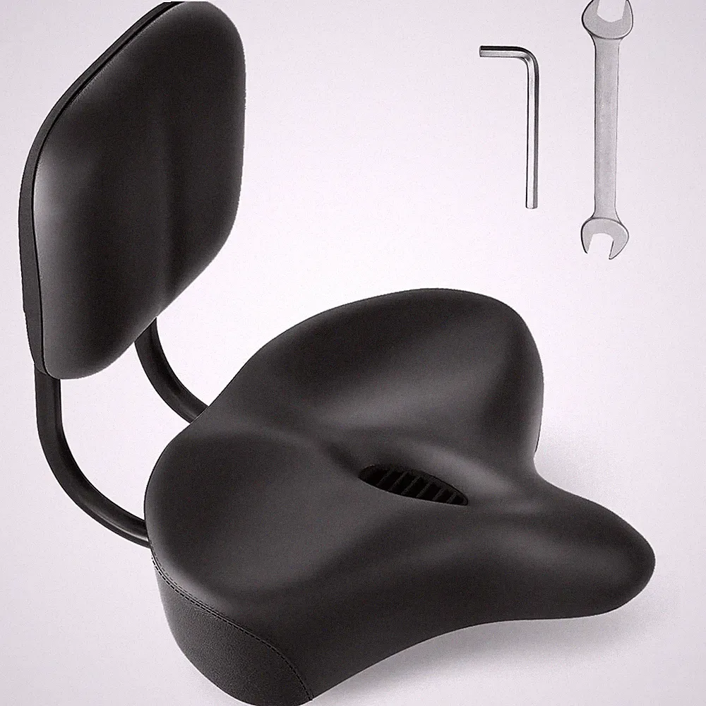 MOONCOOL Backrest Saddle Bike Seat with Backrest Bicycle Tricycle Saddle Seat