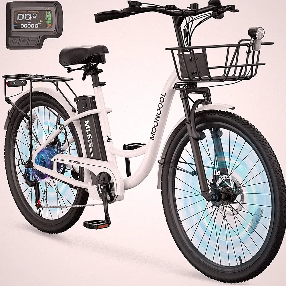 MOONCOOL Electric Bike for Adults, 26'' 700W Peak Ebike, Up to 40 Miles 20MPH