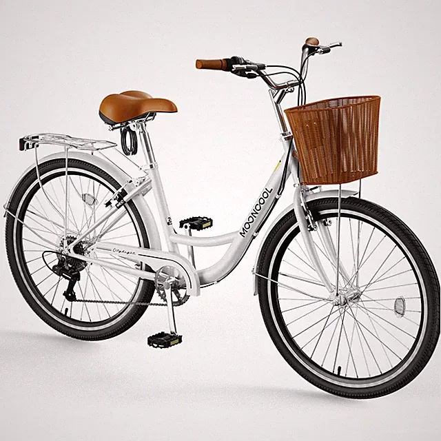 MOONCOOL Women's Bike 24/26 Inch Beach City Cruiser Bicycle with Rattan Basket